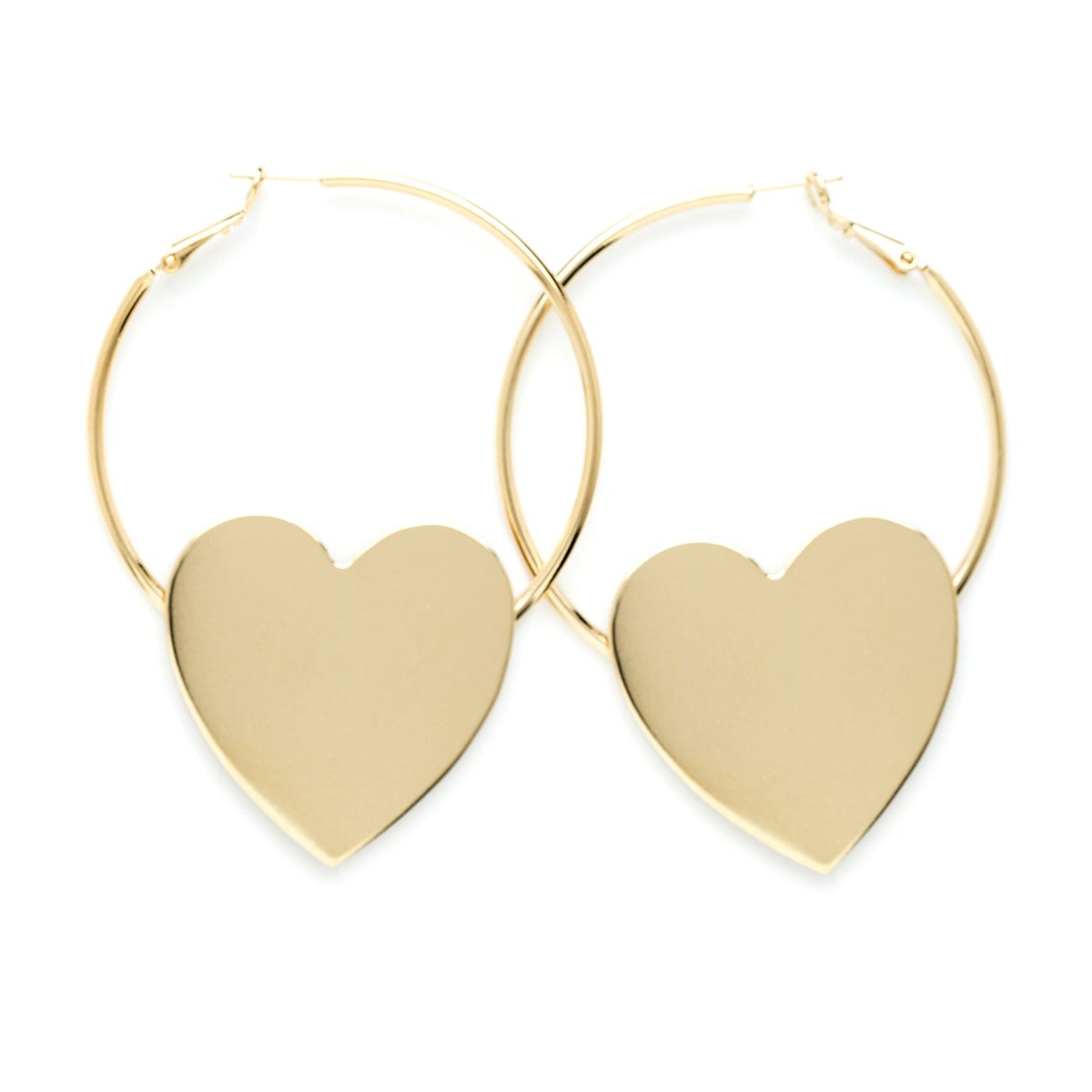 boucles d'oreilles créoles coeurs doré à l'or fin - APHRODITE