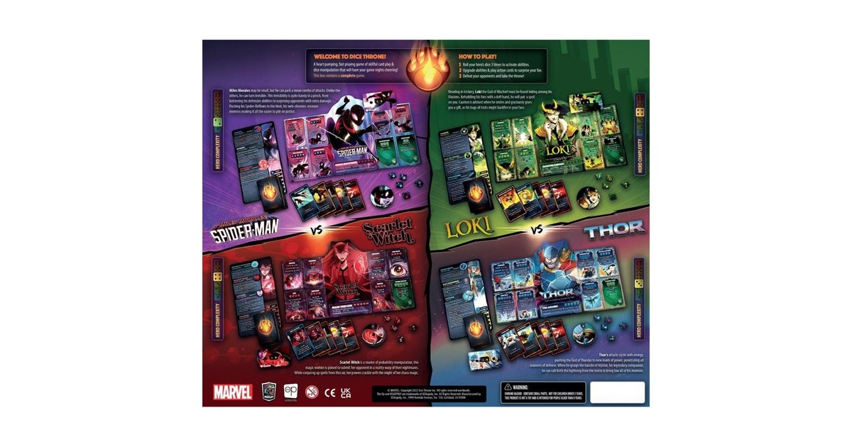 European Player NetworkDice Throne: Marvel 4-Hero Box Dobbelspel  (Engels, 2 spelers, 20 - 40 minuten, Vanaf 8 jaar)
