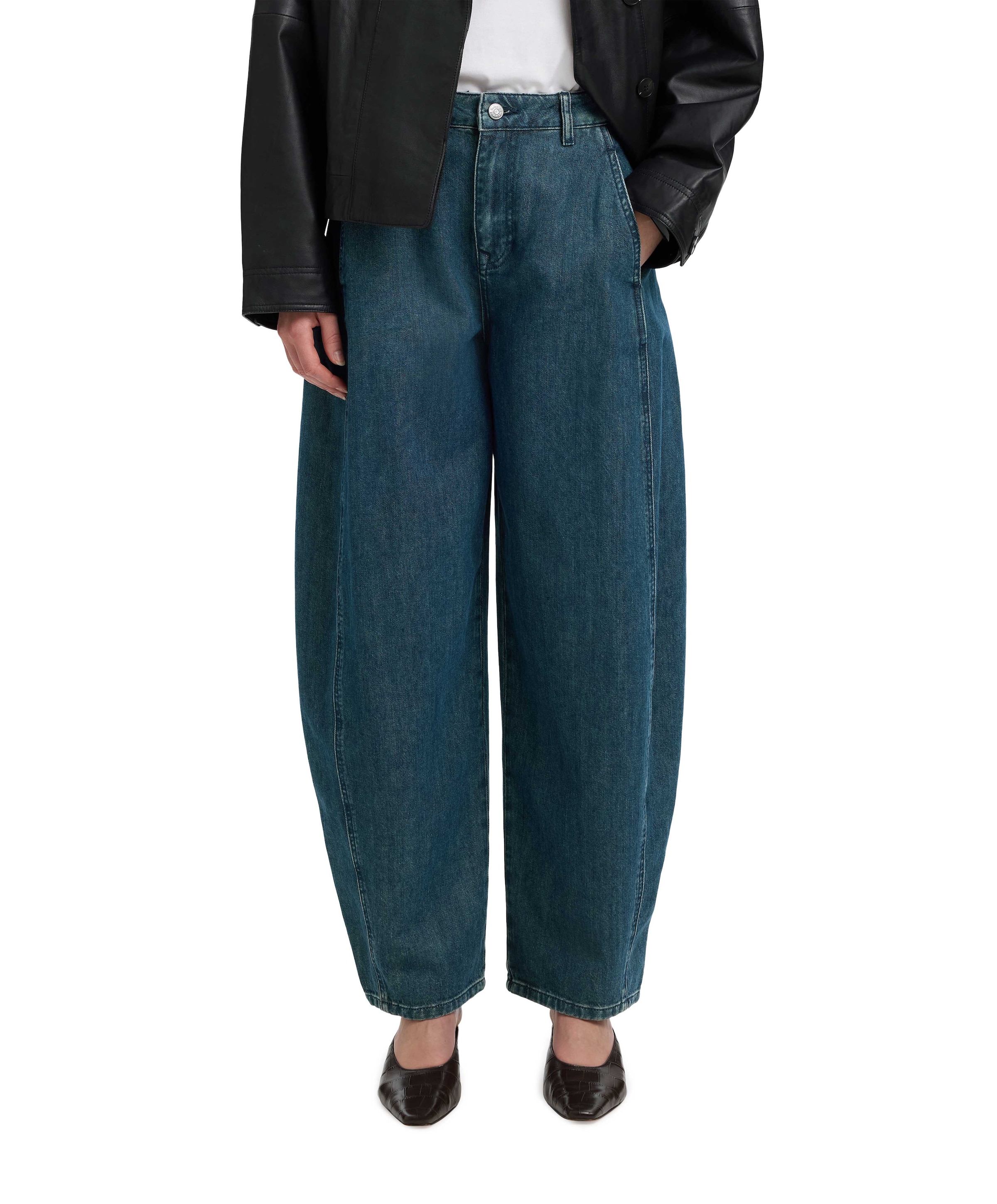 Selected SLWBARREL RELAXED BELLA dames jeans blauw