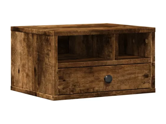 Support d'imprimante chêne fumé 40x32x22,5 cm bois d'ingénierie