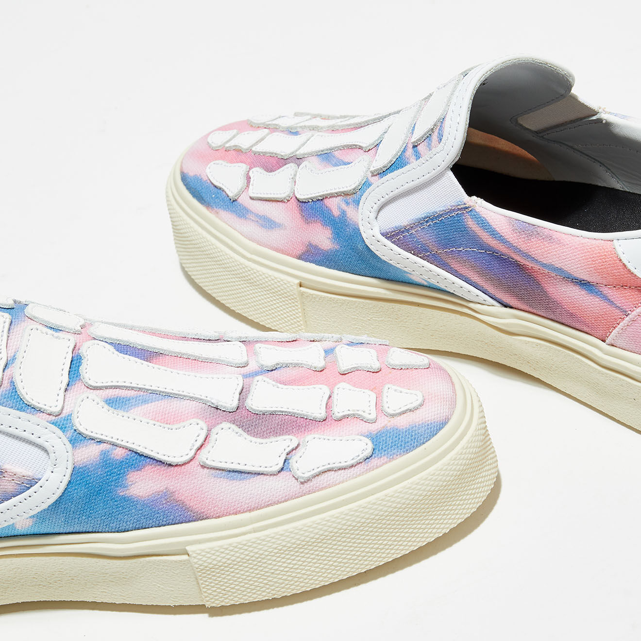 Amiri Slip On en Cuir & Textile Tie Dye multicolores