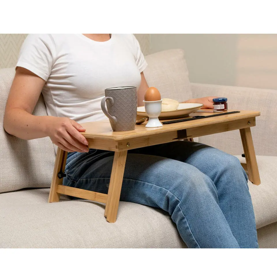 Laptoptafel / bedtafel - hout - 53 x 34 x 27,5 cm