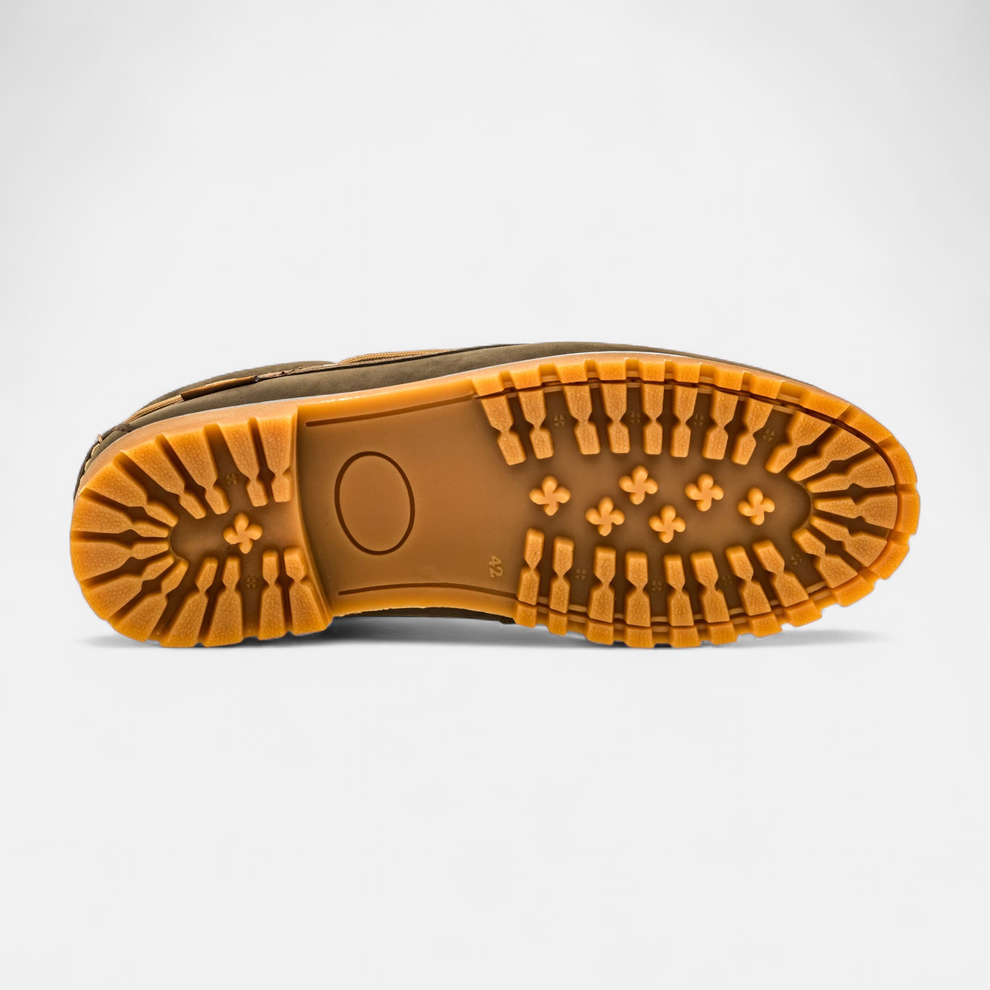 Chaussures bateau Homme en cuir kaki