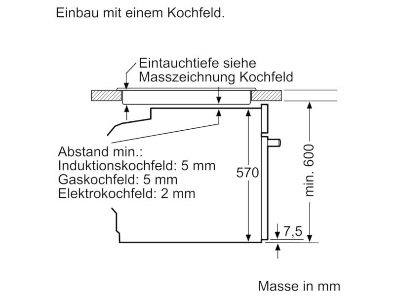 Siemens Einbauherd HE510ABR0C EU 60, Schwarz/Silber Backofen