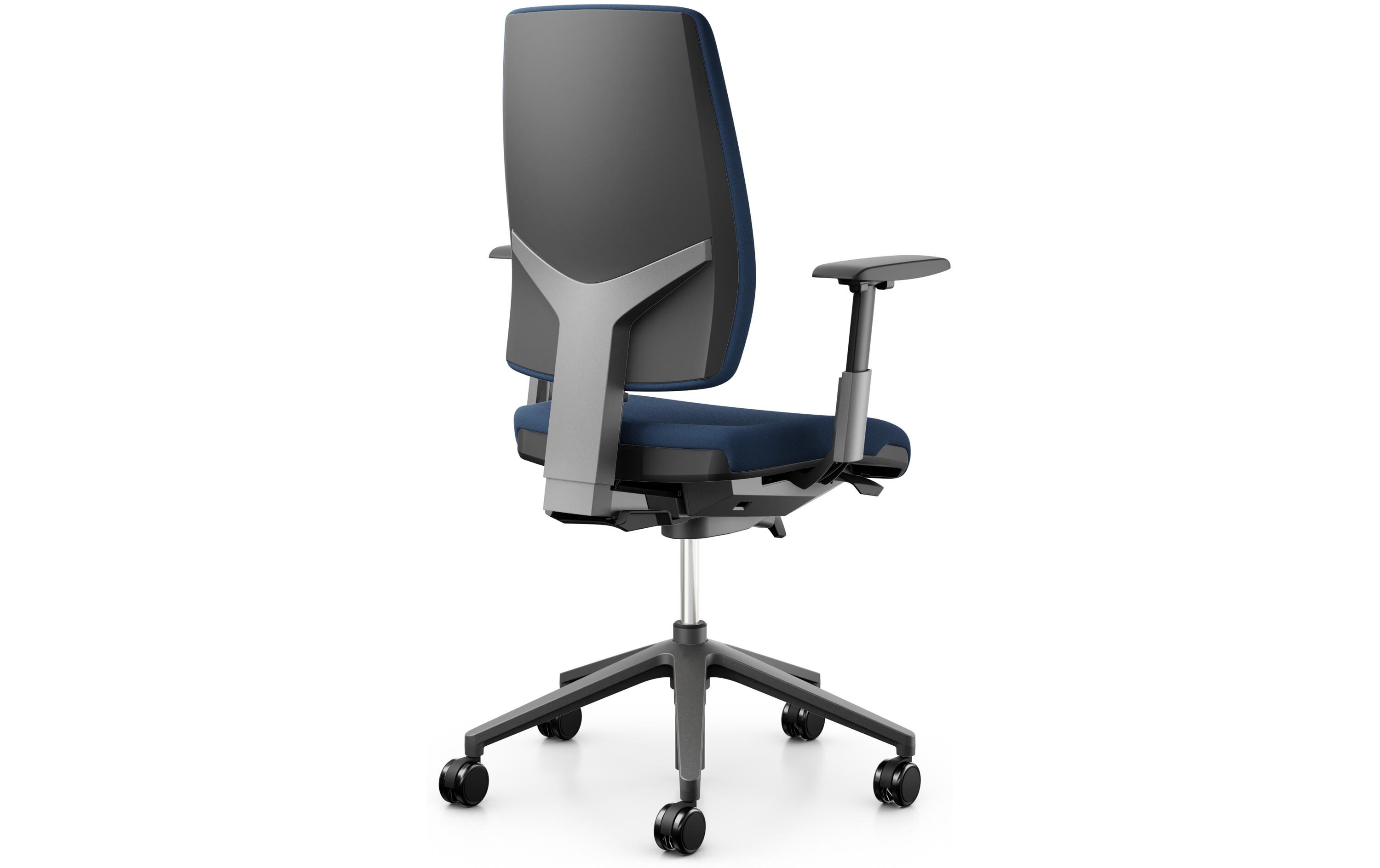 Bürostuhl 68 mit Polsterrücken und Armlehnen, Dunkelblau<br>Klassischer Arbeitsstuhl ideal für aktives Sitzen
