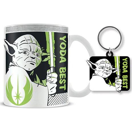 Pyramid Star Wars krus og nøgleringssæt - Yoda