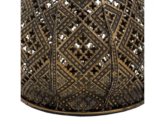 Bougeoir en métal doré 14x14x10.5h