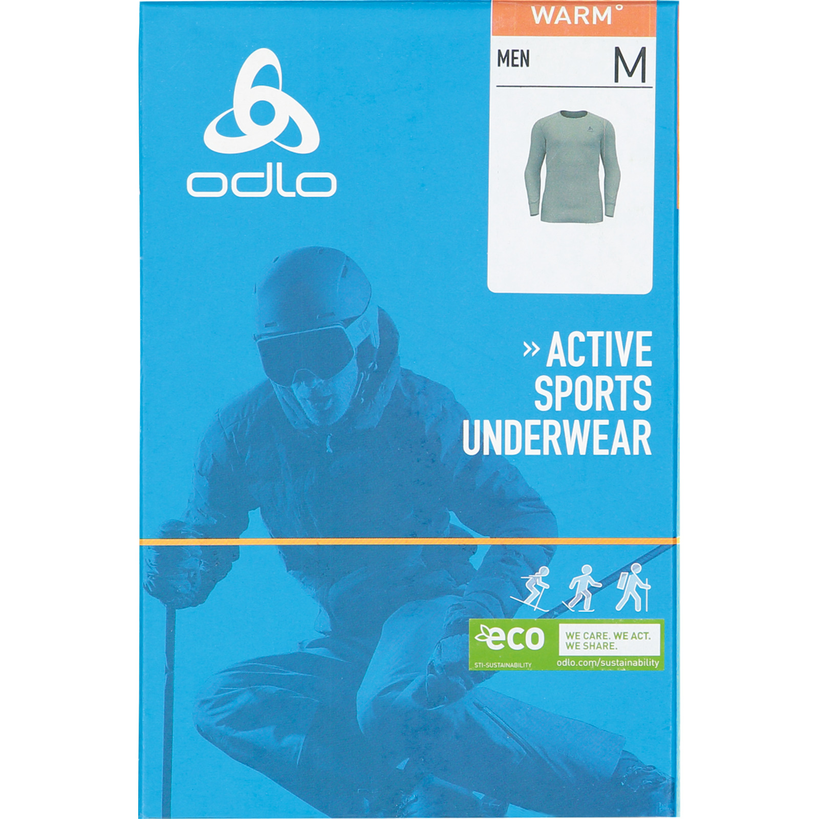 Odlo Active Warm Herren-Langarmshirt Crew Neck 3XL, olive