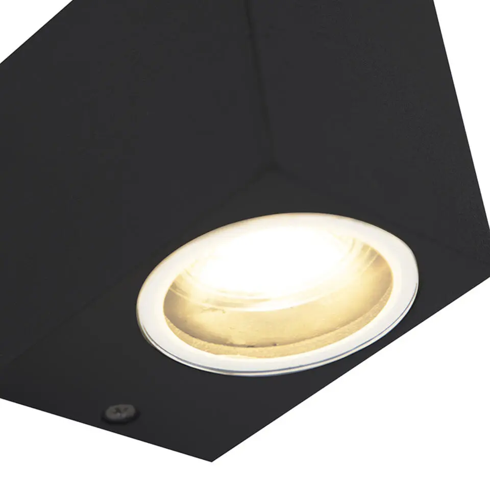 Qazqa wandlampen buiten baleno zwart gu10