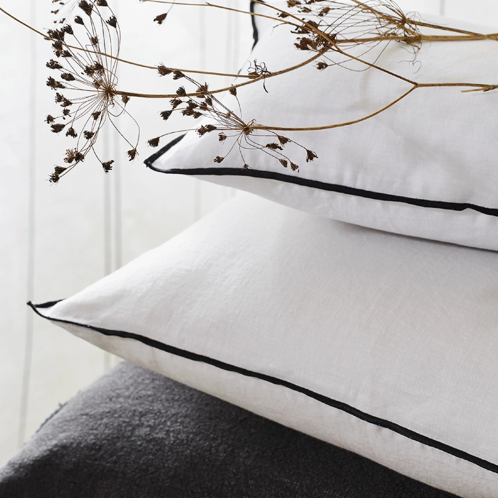 CARLINA - Lot de 2 taies d'oreiller | Blanc