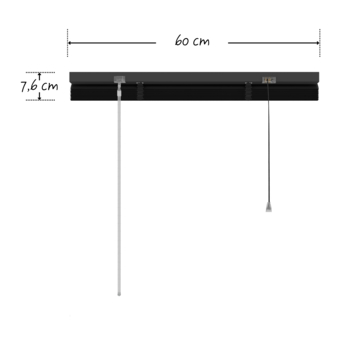KARWEI aluminium jaloezie 25 mm zwart (kleurnr. 203) 60x250 cm (bxh)