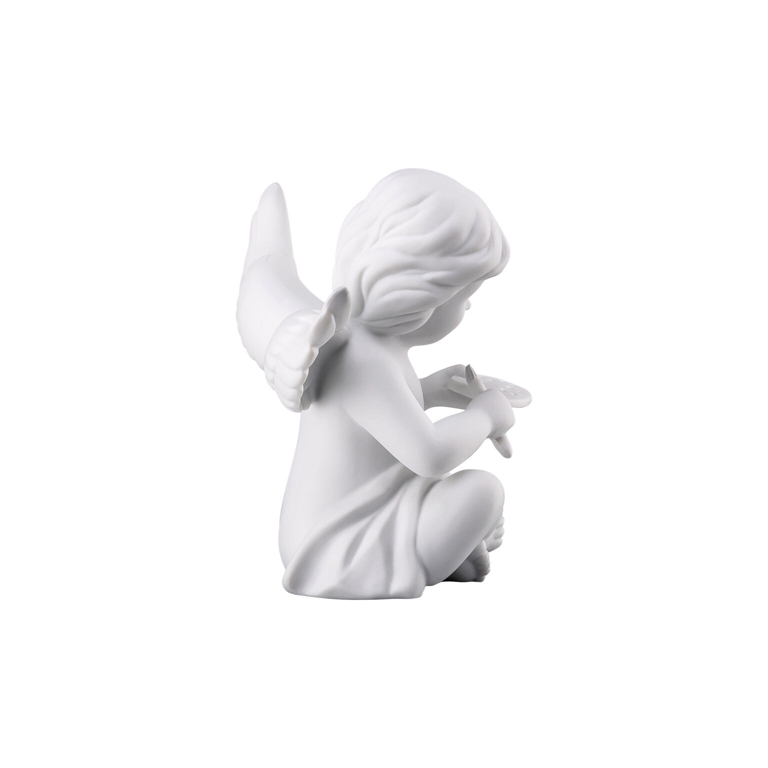 Angels Weiss matt Engel mit Malerpalette