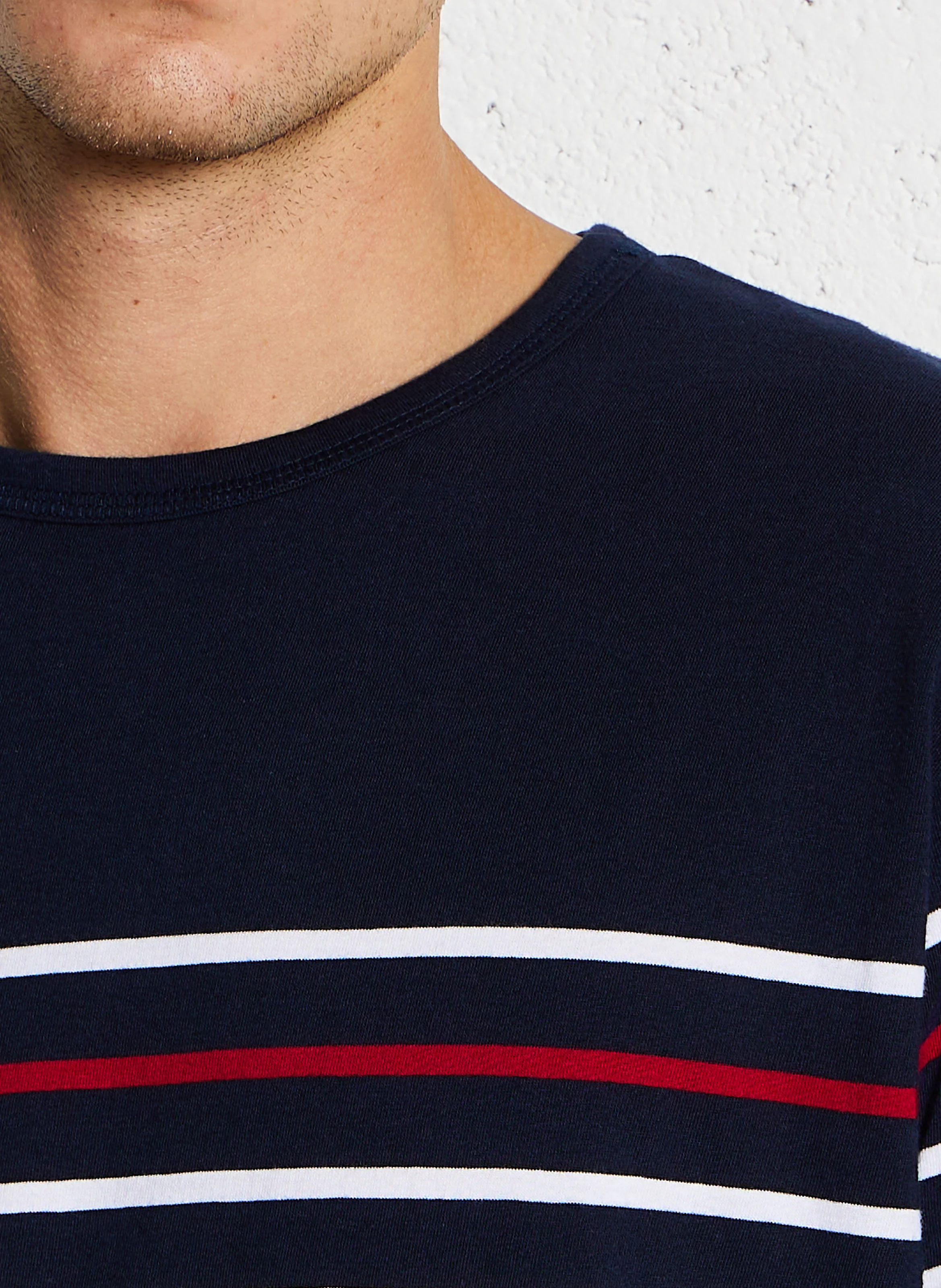 ISTOR - Tee-shirt manches longues rayé en coton | Bleu
