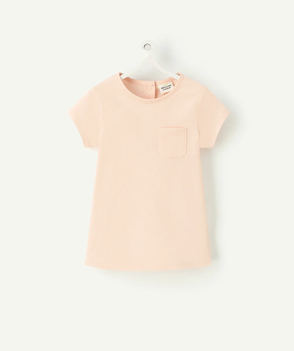 T-SHIRT BÉBÉ FILLE EN COTON BIO ROSE PÂLE