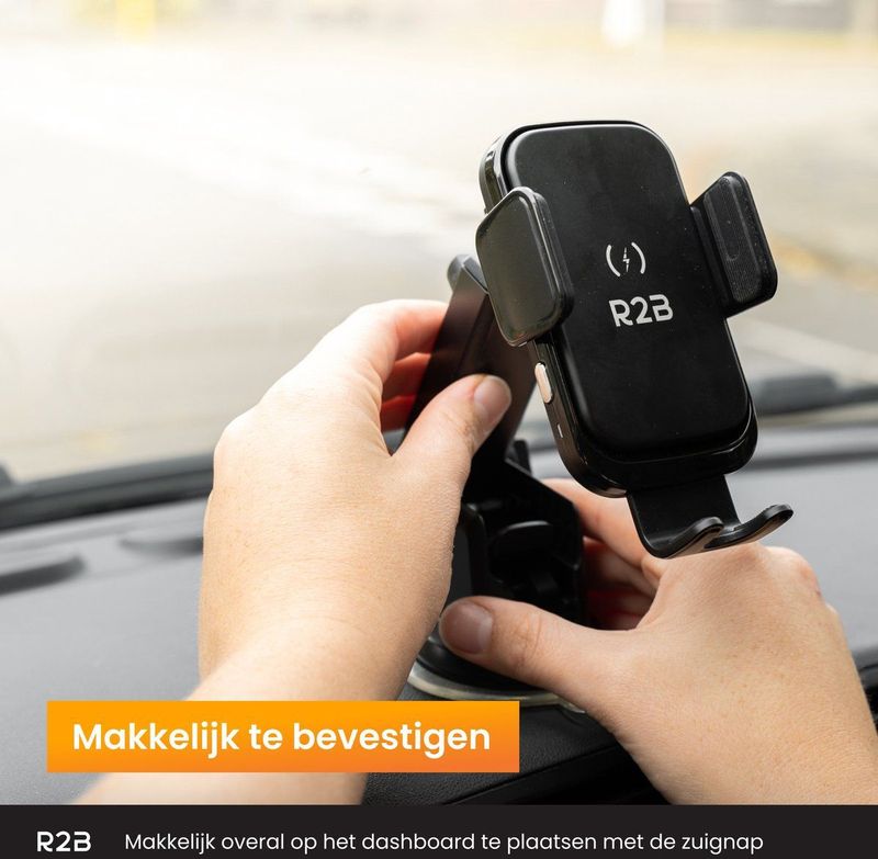 R2B - Telefoonhouder - Model Alkmaar - Draadloos Opladen - Zuignap