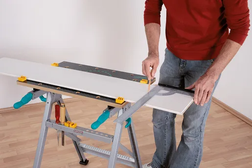 wolfcraft GmbH MASTER 200, Savbuk arbejdsbord, MDF, Aluminium, Sort, 180 kg, 14,5 cm, 36,5 cm