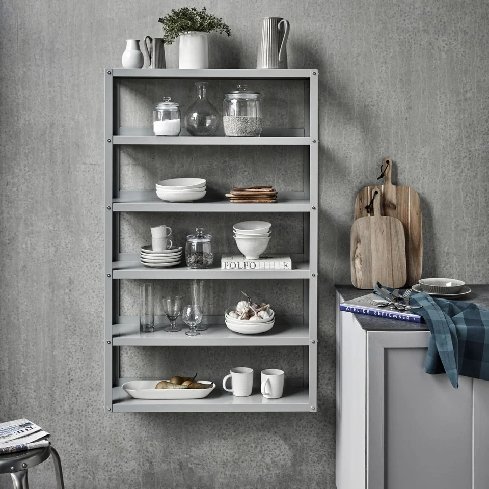 House Doctor - Reol, HDUse - Lysegrå - l: 80 cm, h: 128 cm, d: 22 cm