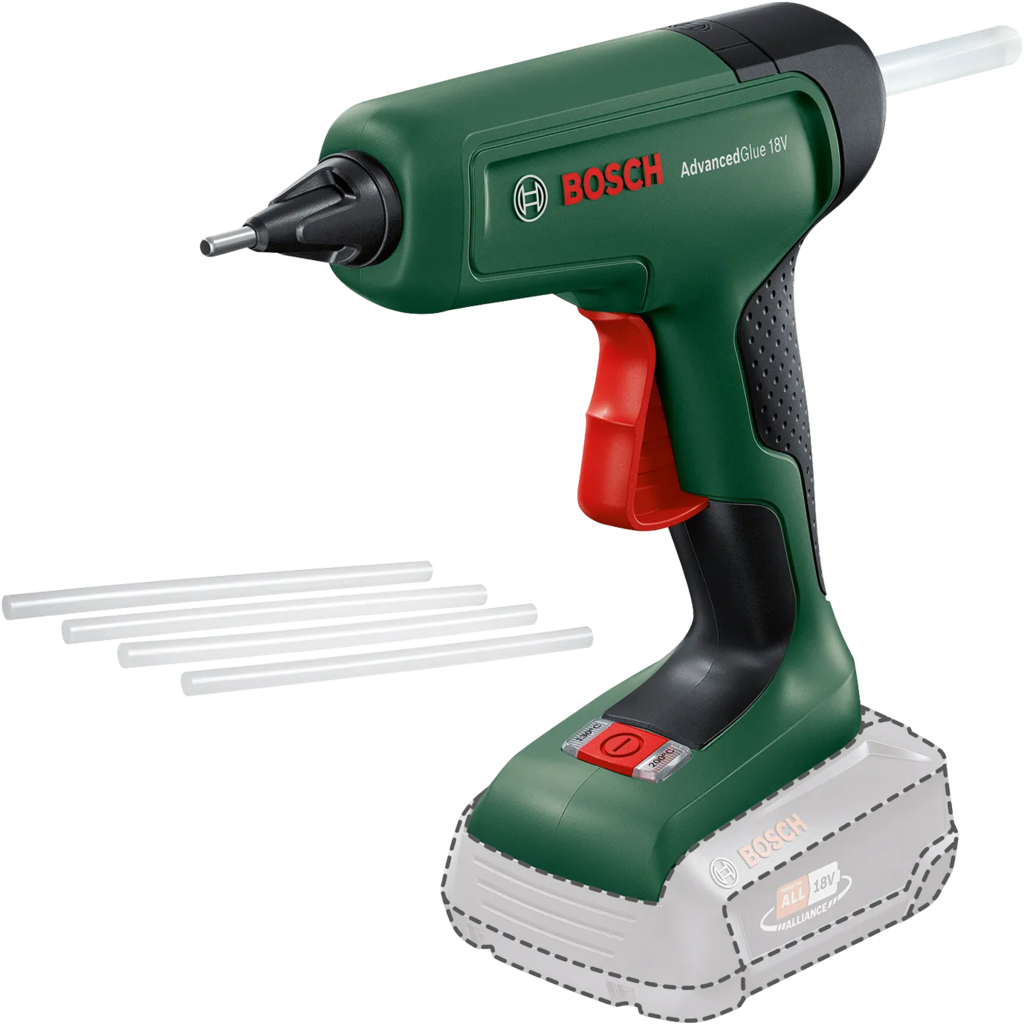 Bosch Home & Garden  AdvancedGlue 18V    Leistungsstarke Akku-Klebepistole für starke Klebeverbindungen