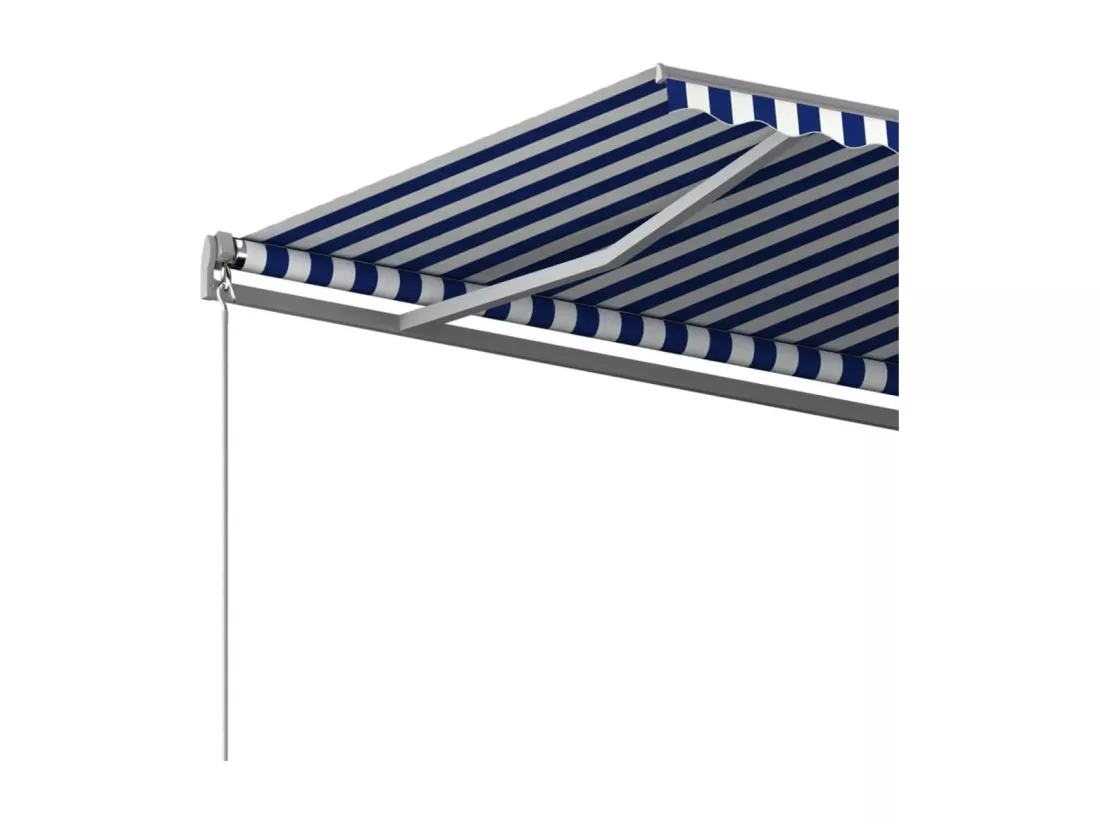 Auvent automatique sur pied 500x300 cm Bleu/Blanc