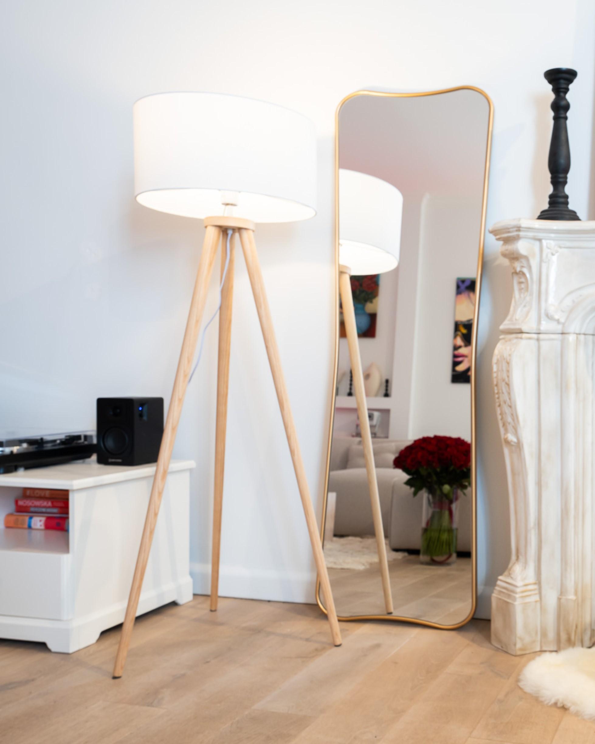 Staande lamp NITRA Eikenhout Wit