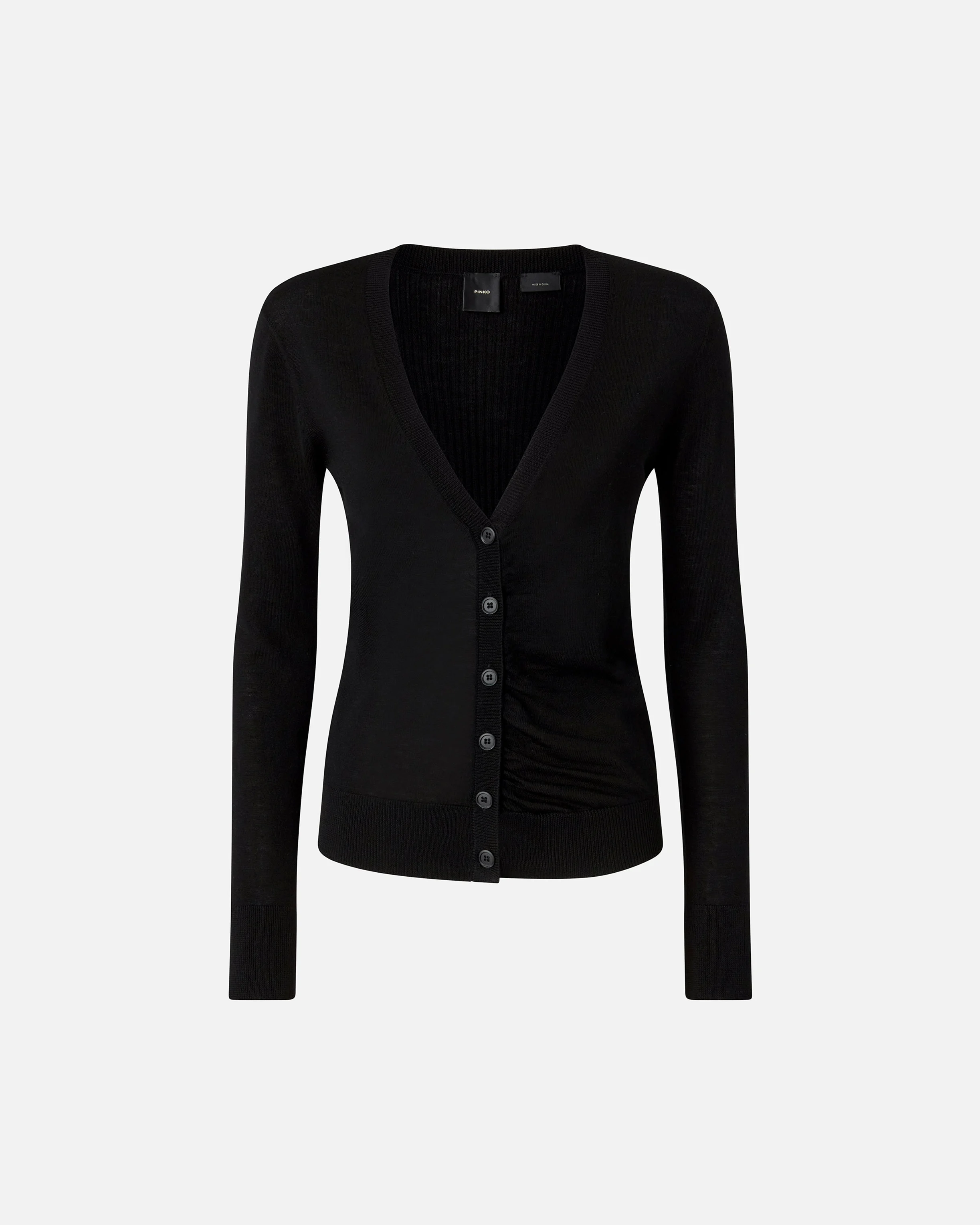 Cardigan ajusté à col v | Noir