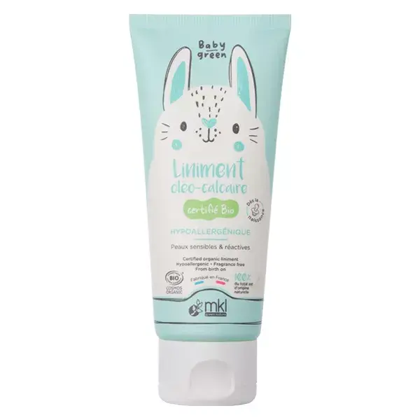 Linimento orgânico de oleo-calcário verde para bebês MKL Green Nature 100ml