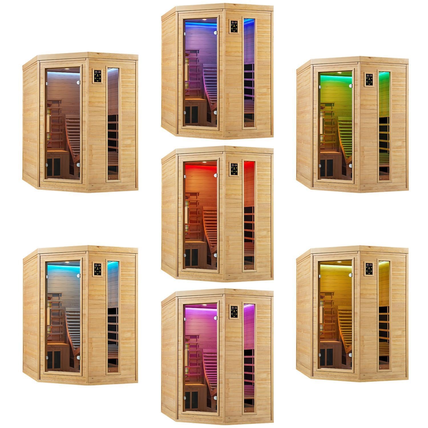 Artsauna Infrarotkabine Wärmekabine Esbjerg mit Triplex-Heizsystem & Hemlockholz