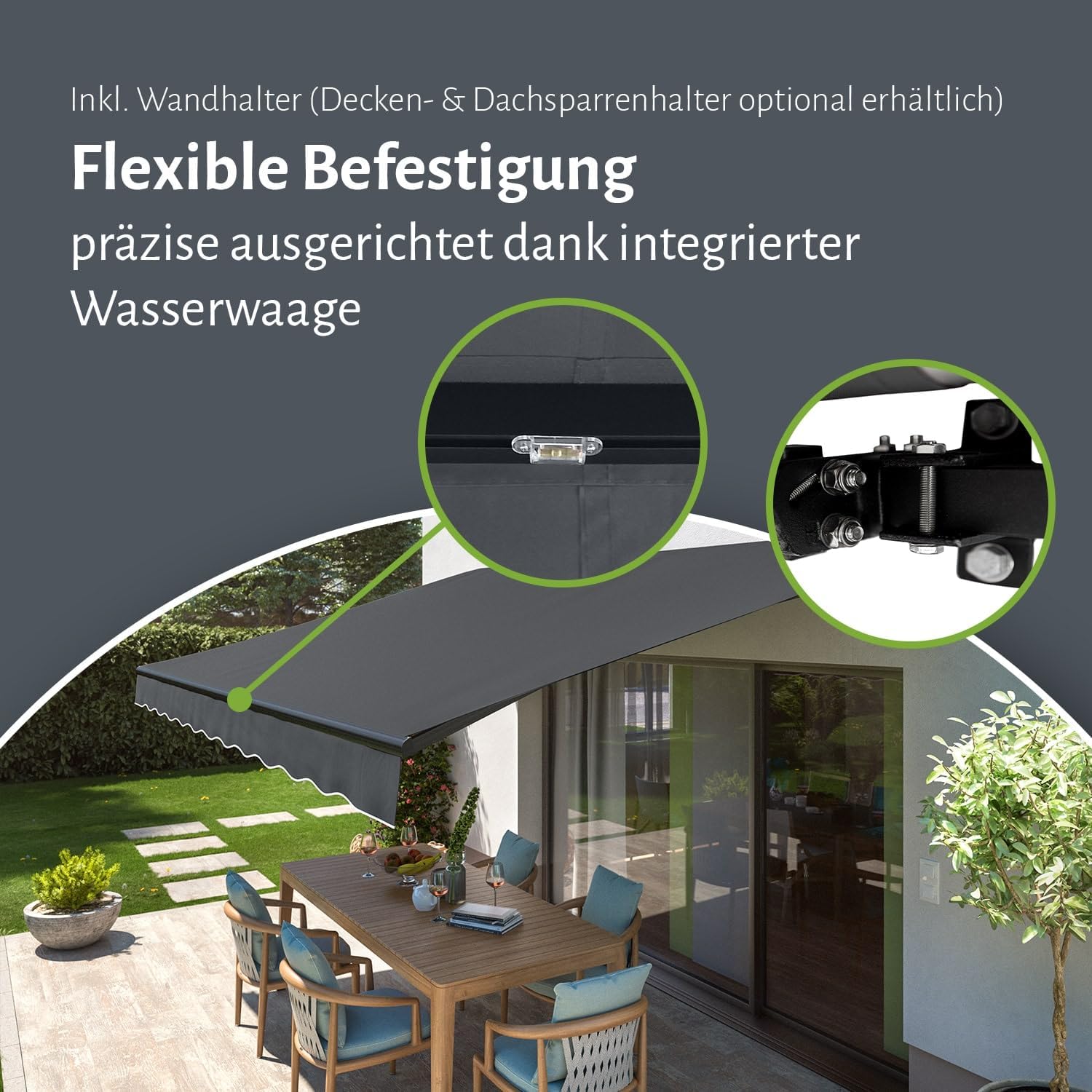 empasa Elektrische Gelenkarmmarkise 'Start Plus' Markise Sonnenmarkise Sonnenschutz, komplett vormontiert, Verschiedene Größen und Farben