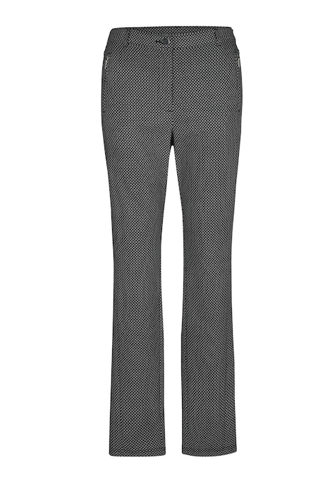 Hose, Slim Fit, Allover-Muster, teilelastischer Bund