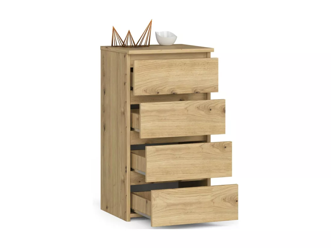 Commode AKORD CL4 Chêne Artisan 40 cm 4 tiroirs façade Chêne Artisan 40x35x74 cm