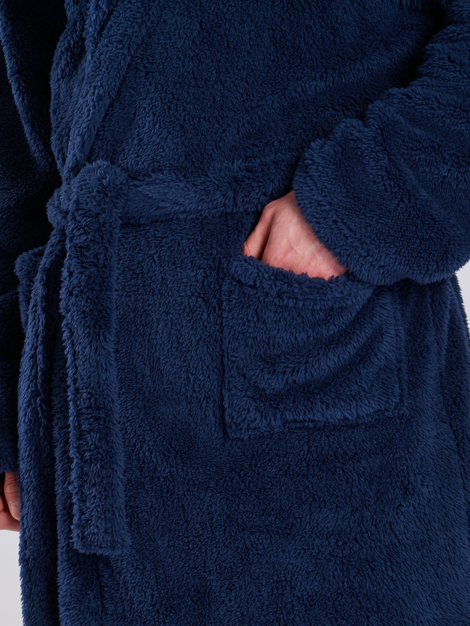 Blauw - Loungeable Sherpa kamerjas met capuchon