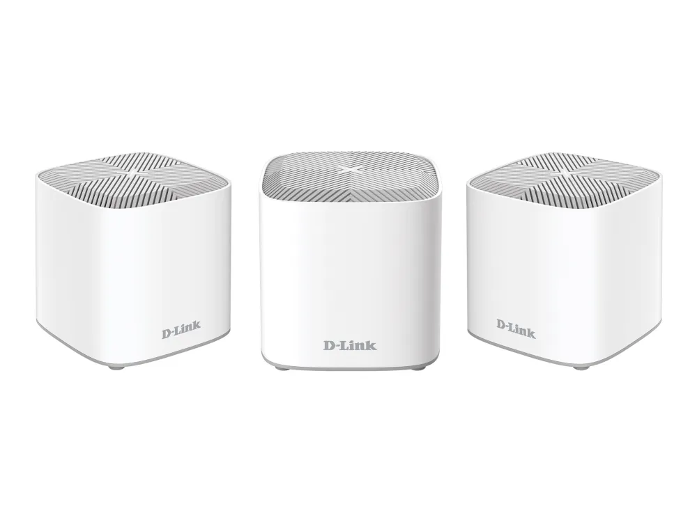 D-Link Covr Whole Home COVR-X1863 - Wi-Fi-system (3 routere) - op til 600 kvm - mesh - GigE - 802.11a/b/g/n/ac/ax - Dual Band