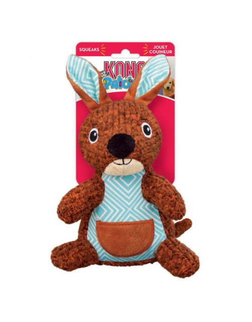 Kong Patches Cordz Kangaroo - Hondenspeelgoed - 20 cm Bruin Blauw Small