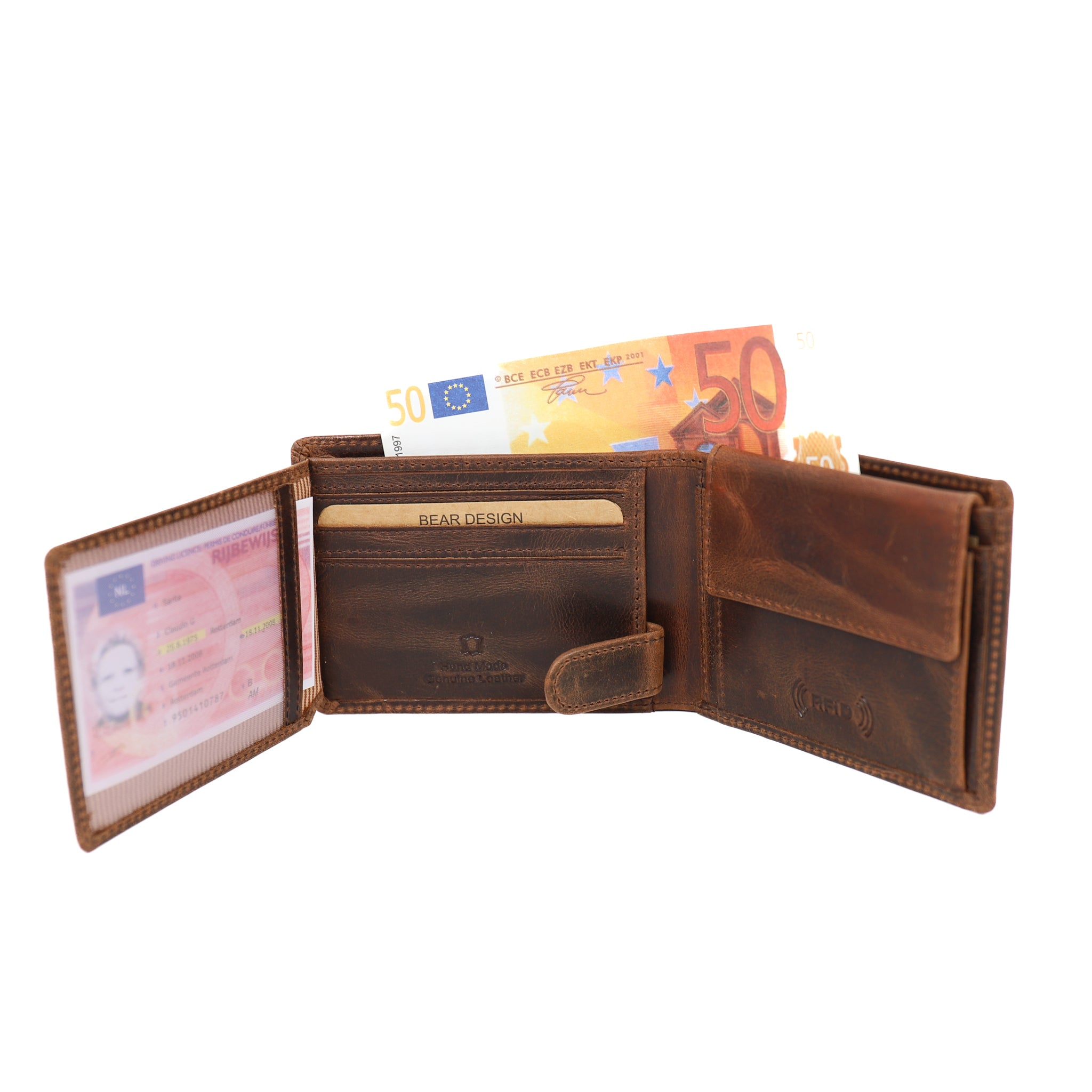 Billfold 'Joost' vintage bruin Vintage bruin