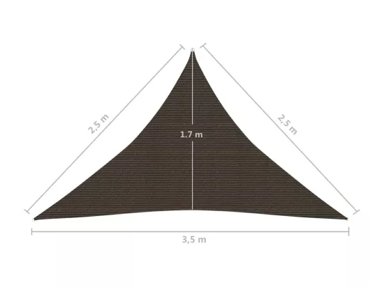 Voile d'ombrage 160 g/m² Marron 2,5x2,5x3,5 m PEHD