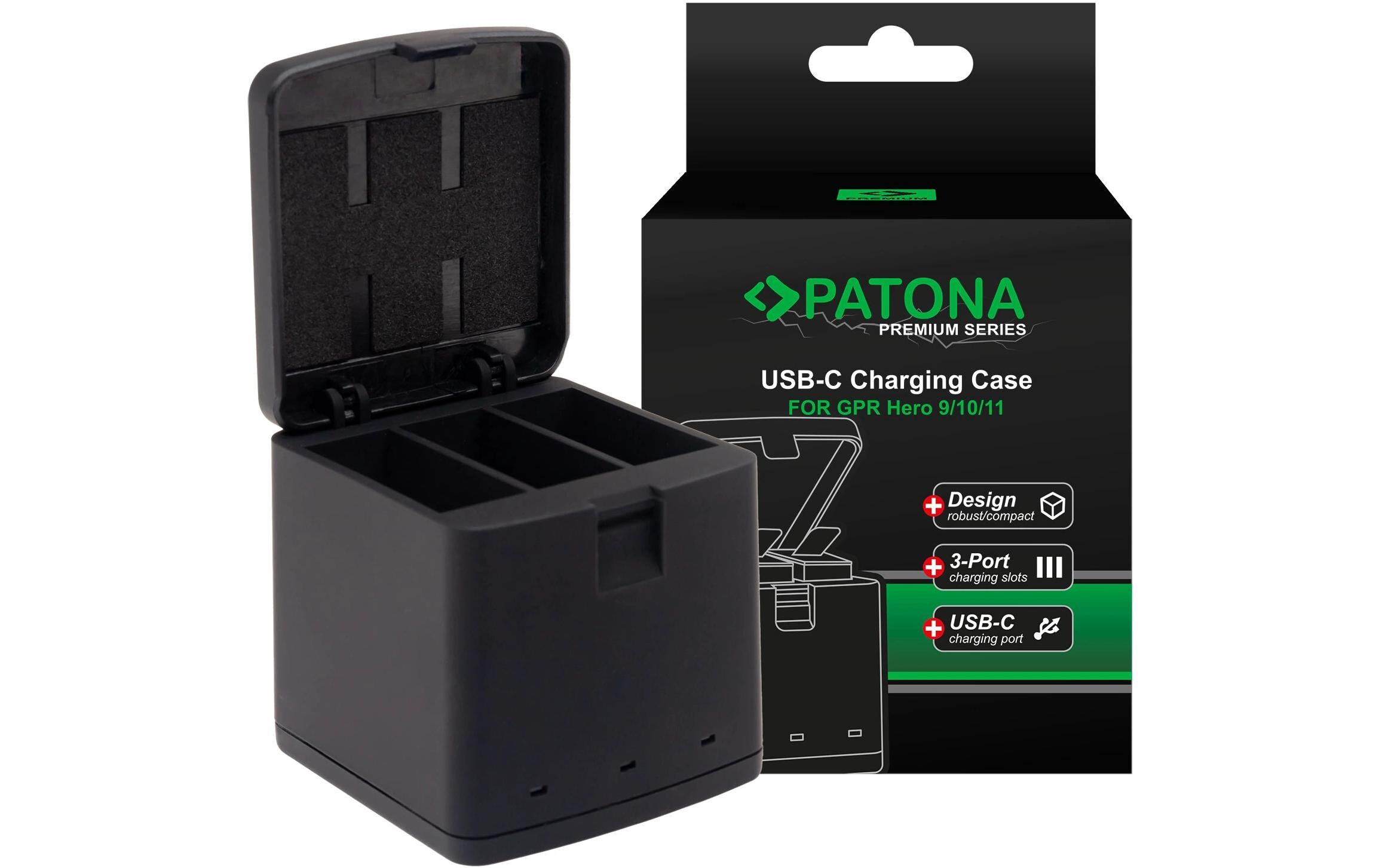 Premium Tripple-Charger für GoPro Hero 9, 10 und 11Ladebox für GoPro Hero 9, 10 und 11