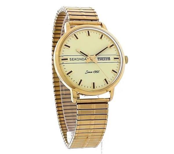 Sekonda 1974 38mm Gold Watch Round Case Cream Dial