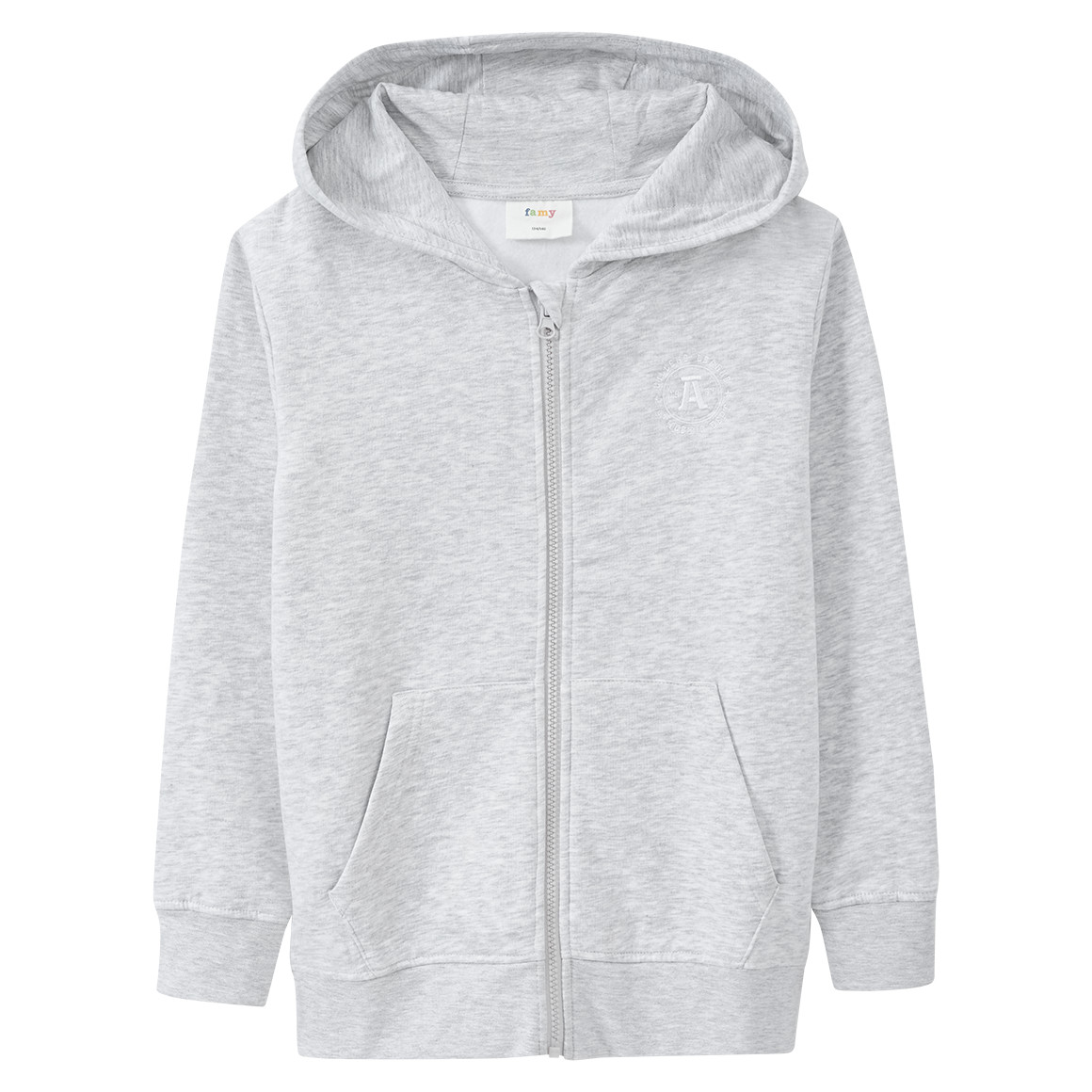 Famy Jungen Sweatjacke mit Bio-Baumwolle hellgrau