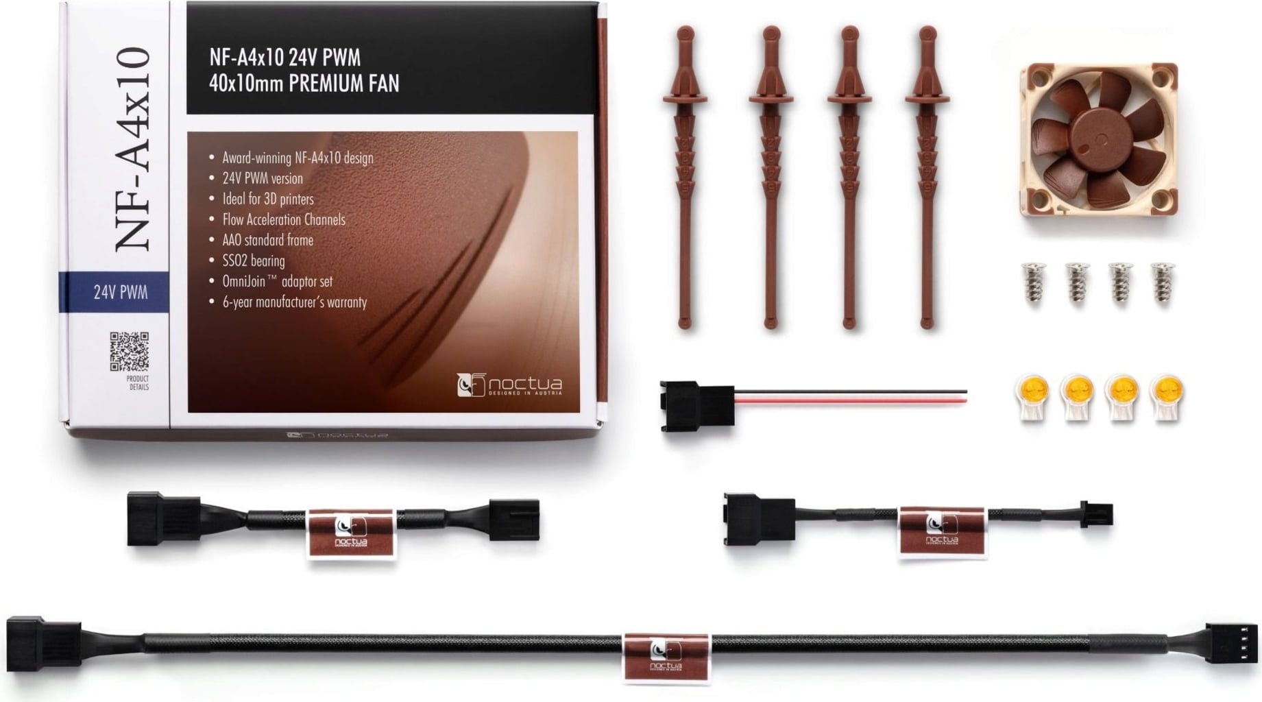 Noctua  Lüfter 24V NF-A4x10, PWM    40 x 10 mm Premium Lüfter für 24V Anwendungen