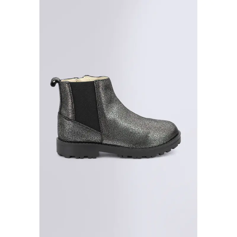 GROOFIT GRIS FONCE METALLISE BOOTS Cuir Fille