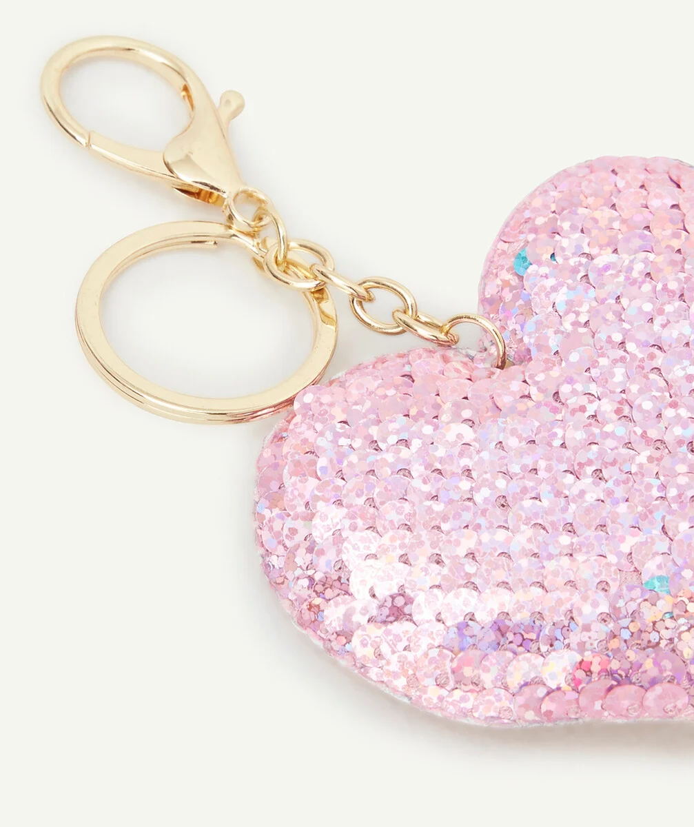LE PORTE CLÉ COEUR AUX SEQUINS RÉVERSIBLES