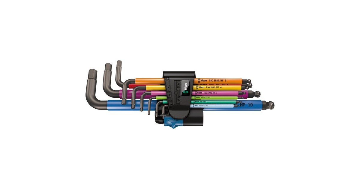 WeraInbussleutelset 950/9 Hex-Plus Multicolour HF 1  (Zwart, 9-delig, kleurgecodeerd)