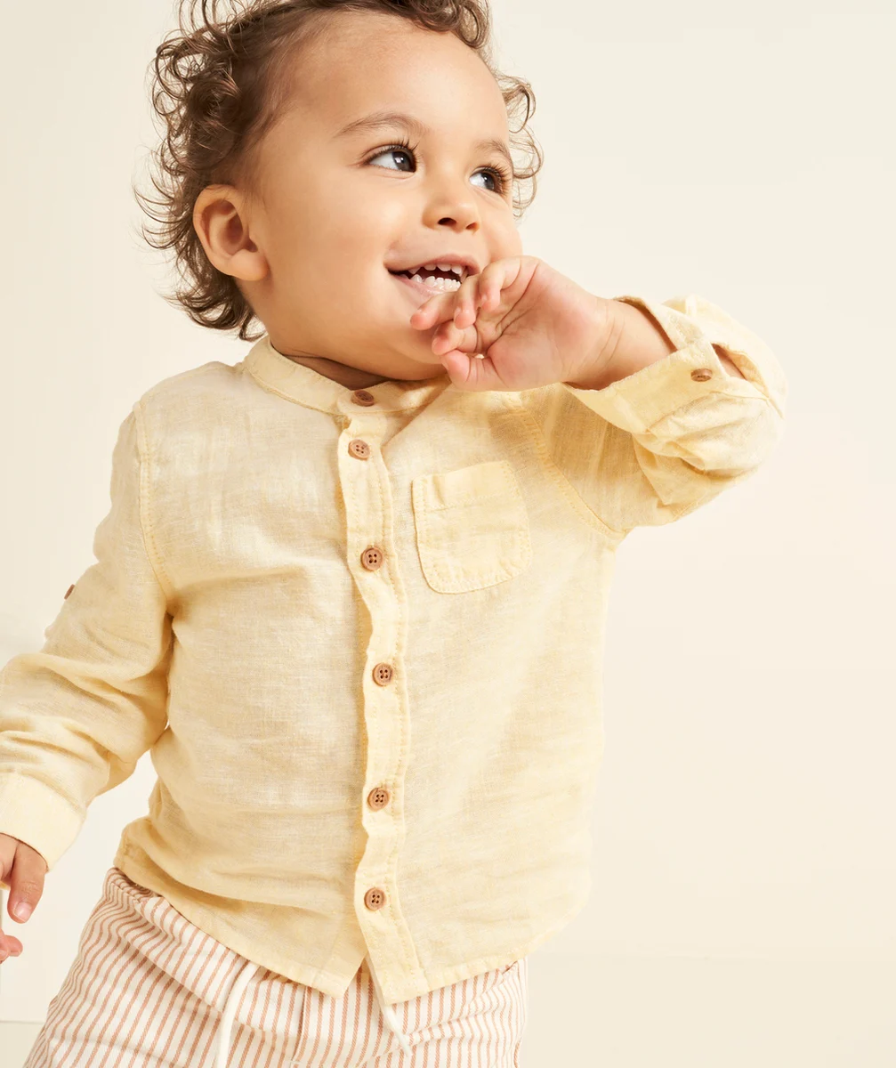 chemise manches longues bébé garçon en lin
