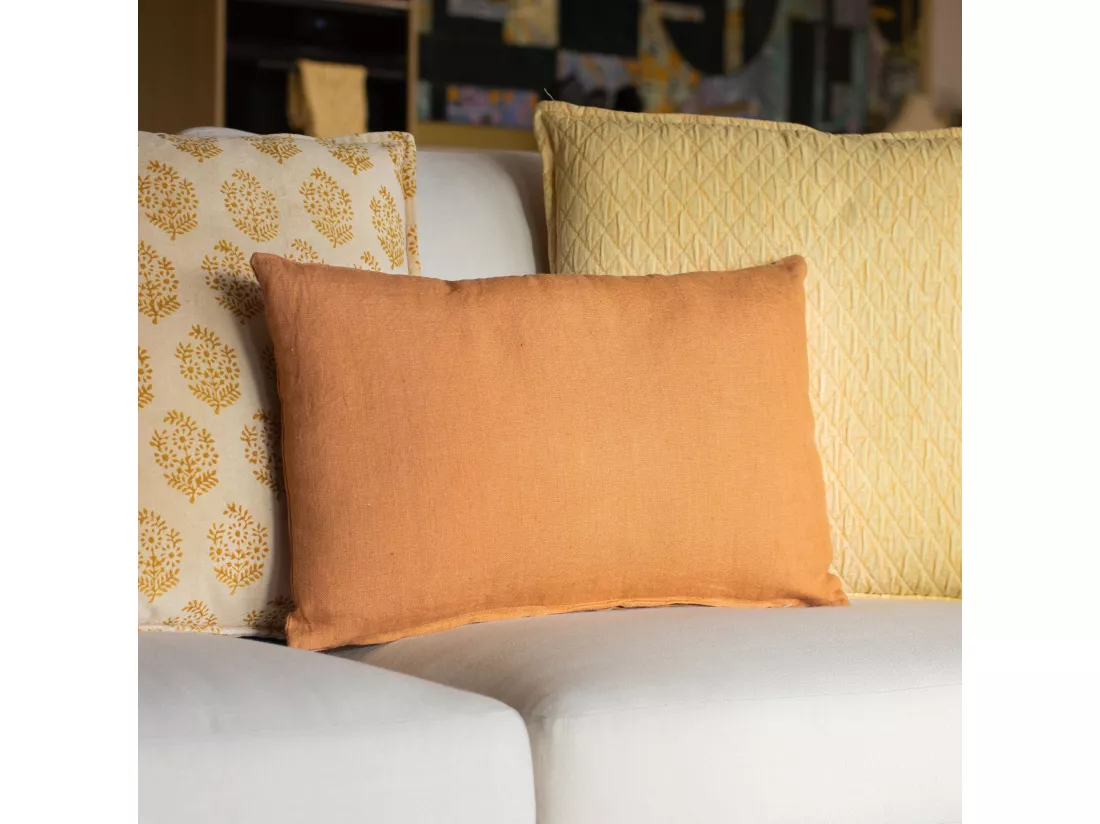 Now's Home - Coussin En Lin Couleur Terracotta 30x50cm Nyl