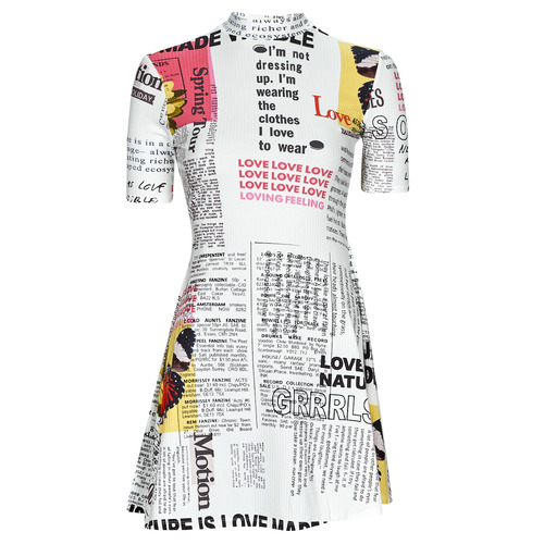 Desigual - VEST_NEWSPAPER - Blanc / Multicolore