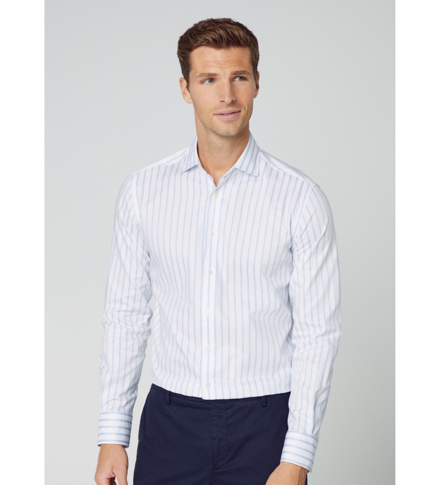 Camisa Hackett Fine Stripe Azul