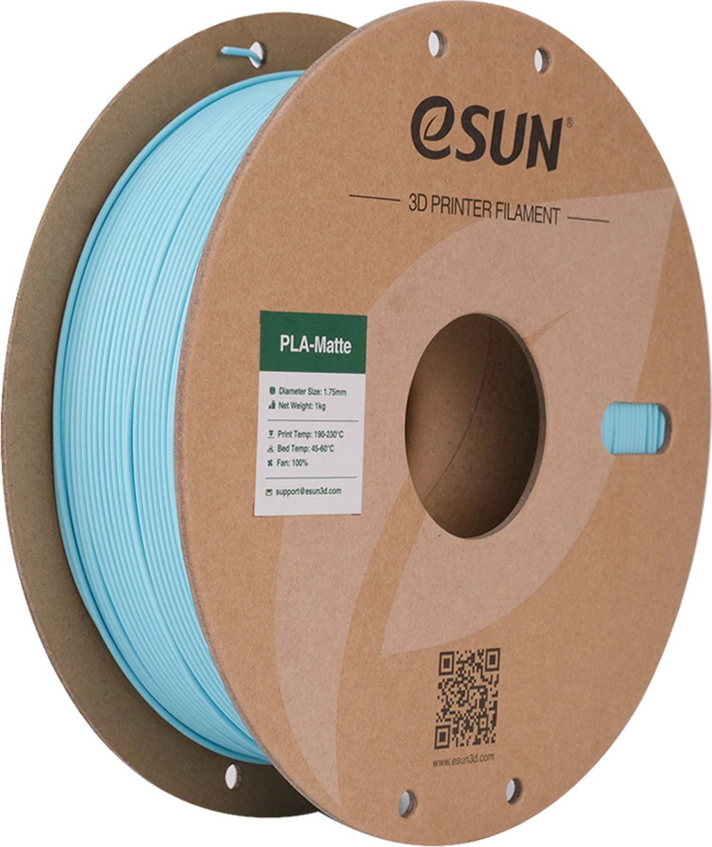 eSUN  PLA-Matte Light Blue, 1,75 mm / 1000 g    Kostengünstiges Filament für Modelle mit matter Oberfläche