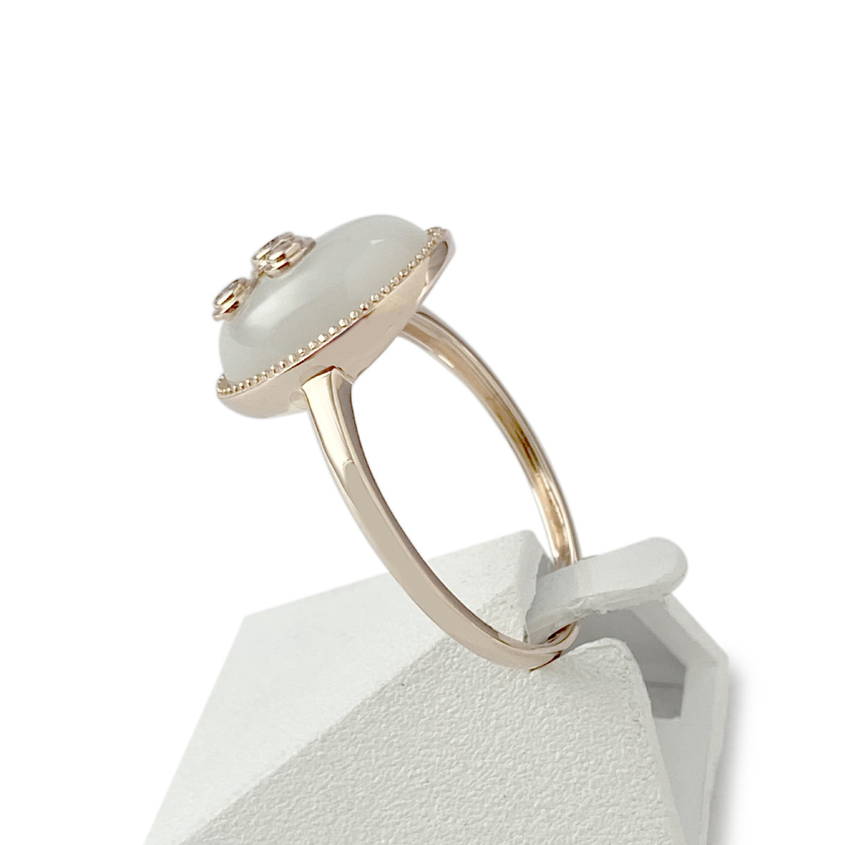 Bague d'occasion or 375 rose pierre fine zirconias