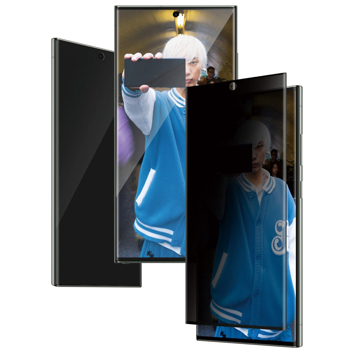 Samsung Galaxy S24 Ultra Antibakterielle Ultra Wide Fit Privacy Panzer Glas Displayschutz mit Montagerahmen Recycled (P7352)