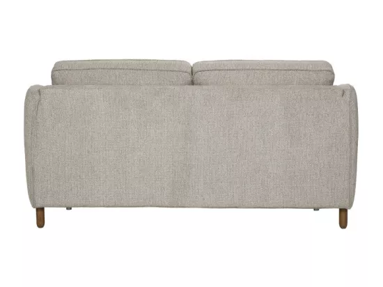 Vornay - Canapé convertible express 2 places en tissu pieds bois foncé - Beige